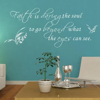 

Amazon hot Faith Is Daring The Soul To Go Beyond What The Eyes Can See Vinyl Wall Art Quote Religious wall decals