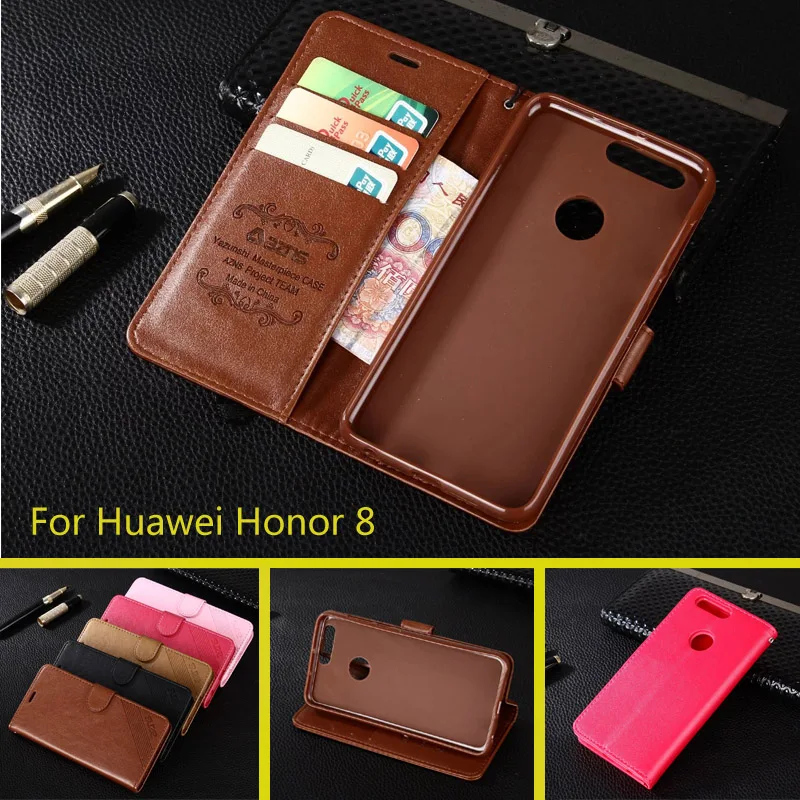 

For Huawei Honor 8 Phone Case Luxury Flip PU Leather Stand Cases Cover For Huawei Honor 8 With Card Slot