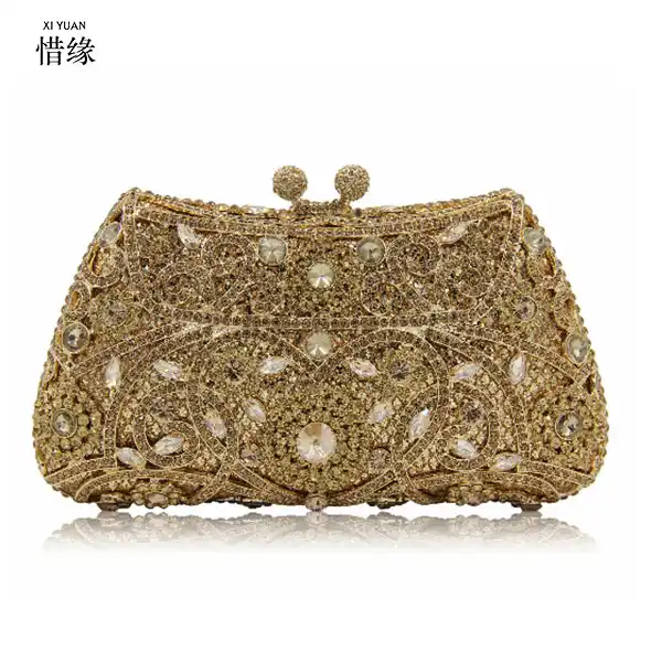 small gold clutch bag