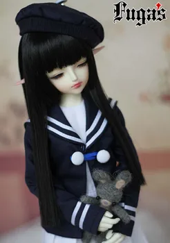 

New Arrival 1/3 1/4 1/6 Bjd Wig High Temperature Wire Black Colors Straight Beautiful Wig For BJD Hair