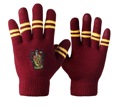 Зимние теплые перчатки Harri унисекс утолщенные двухслойные вязаные шерстяные перчатки с эмблемой Гриффиндора игрушки - Цвет: CL0506