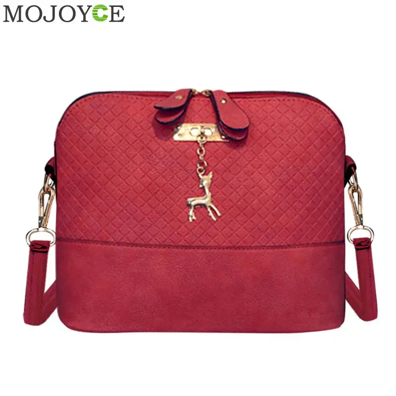 المرأة الأزياء Crossbody حقيبة حقيبة كتف جلدية pu مع الغزلان قلادة الإناث لينة حقيبة ساع يد بولسا الأنثوية