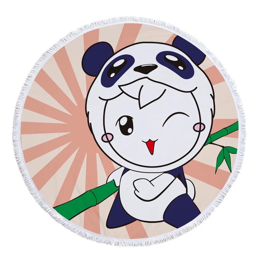 Panda 9 Летнее плотное пляжное полотенце из микрофибры, банное полотенце с рисунком панды, богемное милое полотенце - Цвет: Panda 9