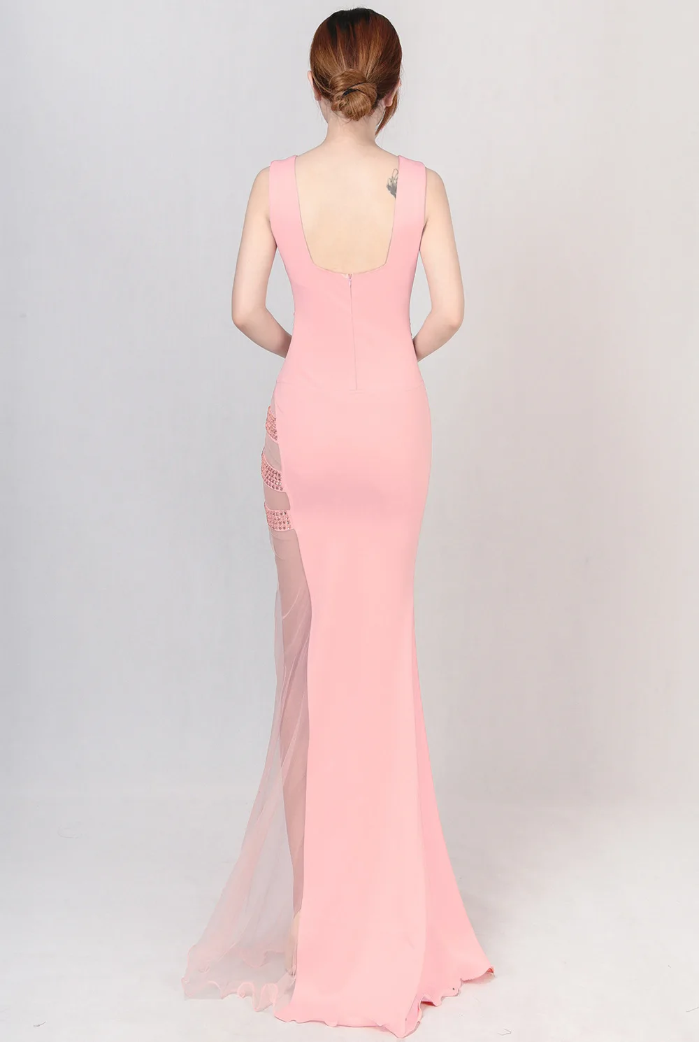 2018 Sexy Black Beads Hollow Out Summer Dress Long Evening Party Club Woman Split Mermiad Maxi Dress Formal Prom Gowns Vestidos (7)