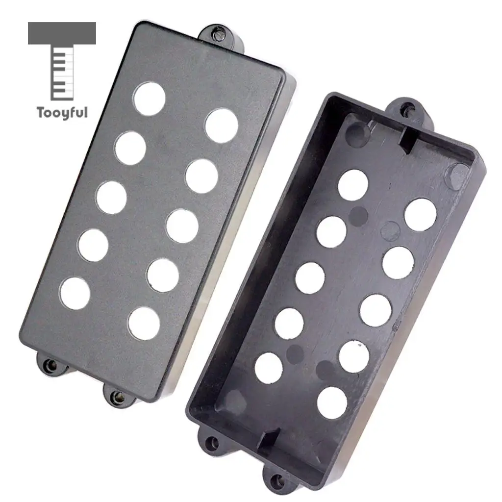 Tooyful 2Pcs Black Plastic Pickup Cover Humbucking Open Double Coil for 4-6 String Electric Bass