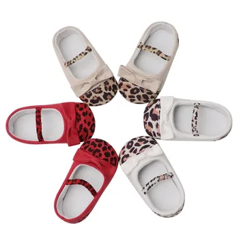 

2018 Summer First Walker Baby Girls Princess Shoes Newborn Leopard Bow-knot Toddler Shoes Newly Fashion For 6-18M