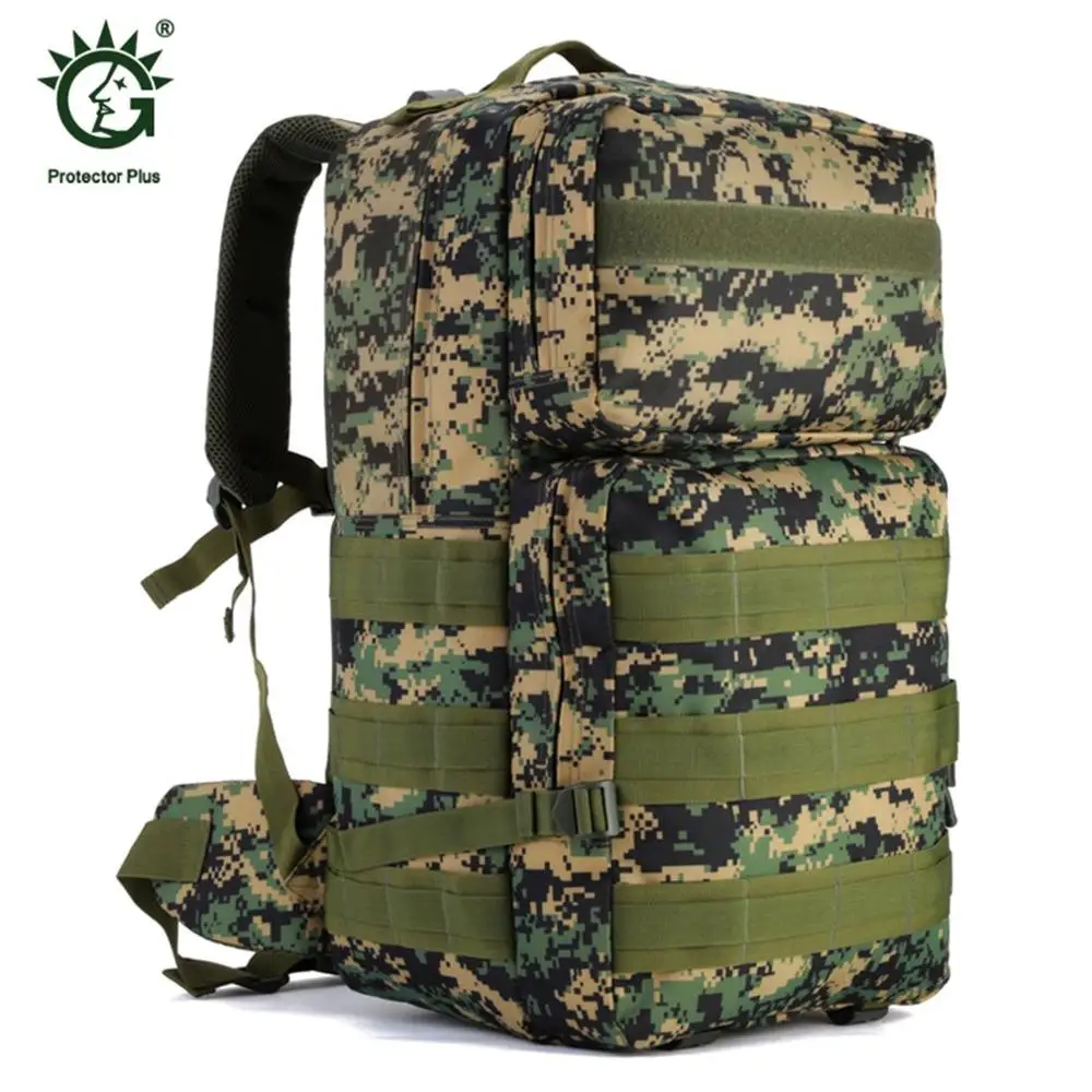 55Л нейлоновая уличная сумка военные тактические сумки рюкзак армейский Молл Водонепроницаемый Большой размер походная сумка охотничий рюкзак - Цвет: forest digital