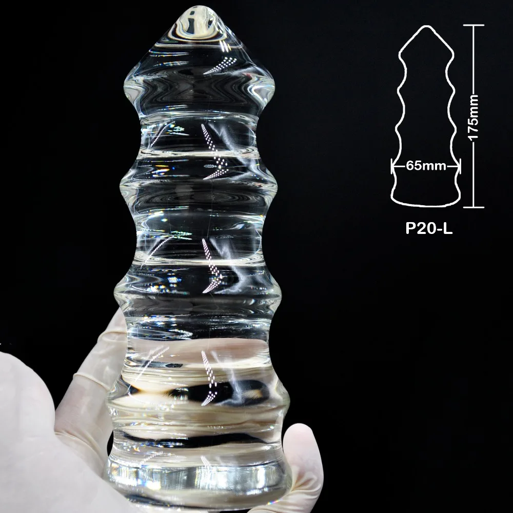 65mm huge size pyrex glass anal font b dildo b font large butt plug crystal artificial