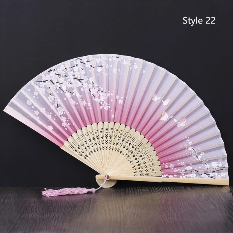 Классический китайский стиль кисточкой деревянный веер для студентов девочек танцевальное шоу вечерние подарки Домашний декор - Цвет: Style 22