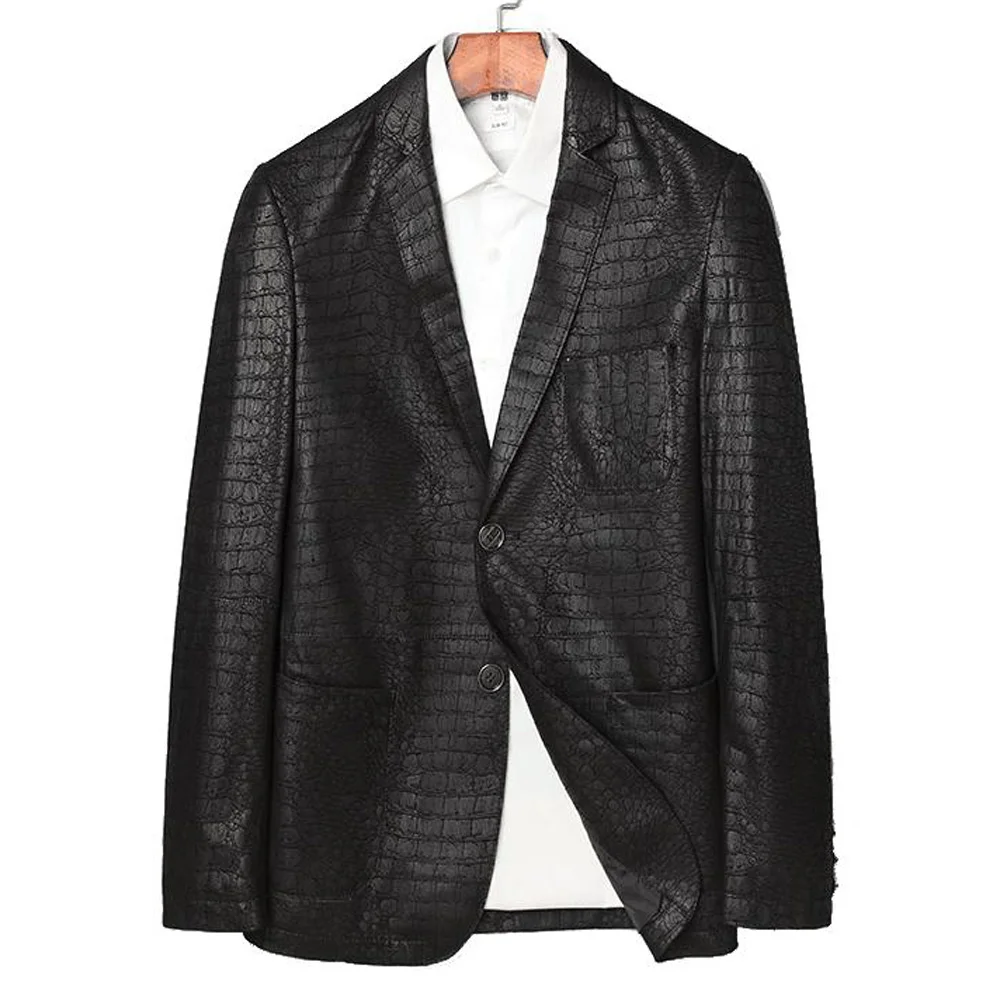 Мужская куртка из натуральной овечьей кожи с принтом крокодила|jacket jacket|jacket menjacket