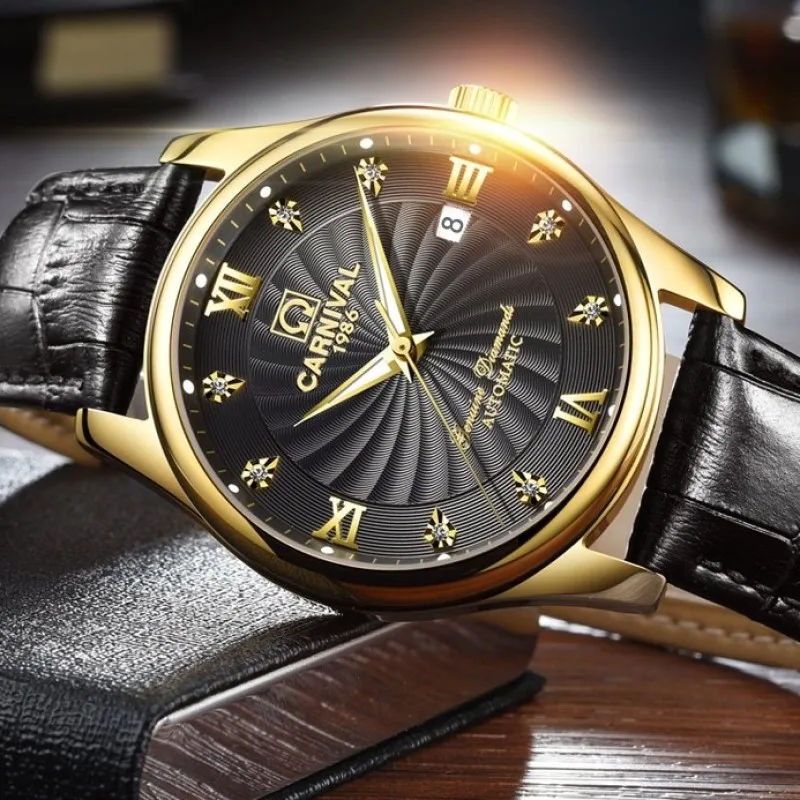 

High end Mechanical Watch Luxury Brand CARNIVAL Business Automatic Watch Men Calendar Luminous Sapphire Waterproof Montre homme