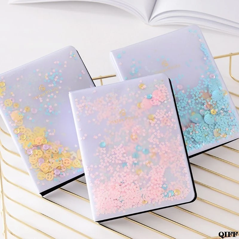 

64 Pockets 3 Inch PVC Quicksand Sequin Photo Book Album For Instant Polaroid Fujifilm Instax Mini Film