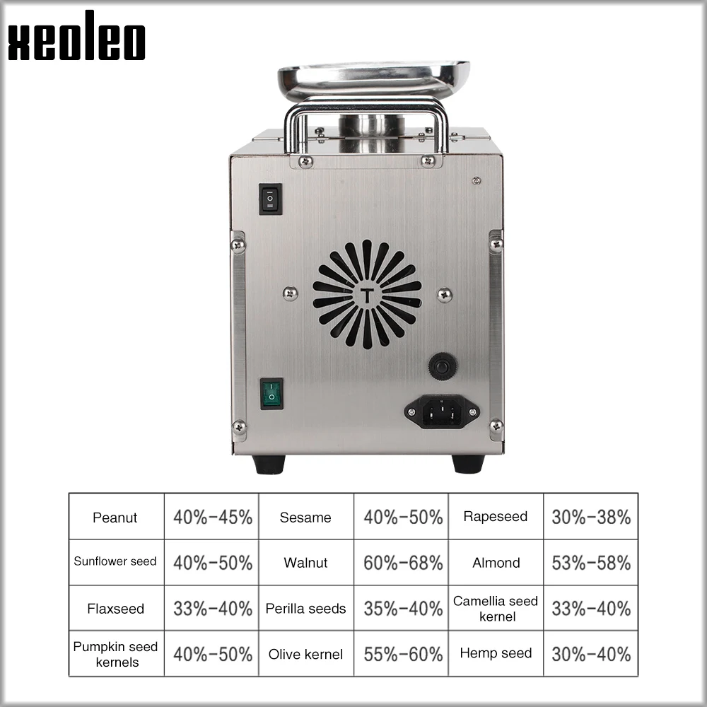 XEOLEO olive oil press 1500W pressing Peanut/Flaxseed/Rapeseed machine Oil press For Home Stainless Steel oil extraction machine 4