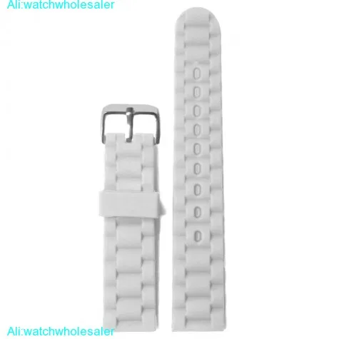20mm Perfect White Silicone Jelly Rubber Unisex Watch Band Straps WB1060B20JB