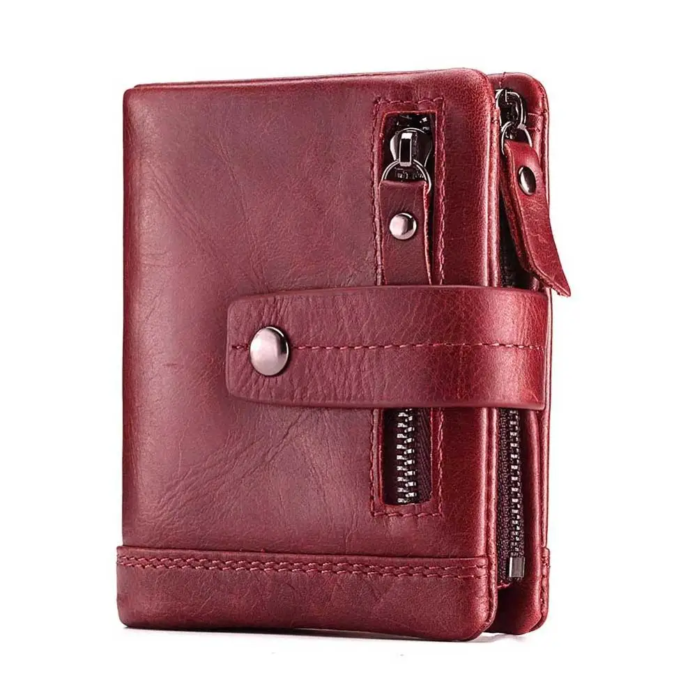 GZCZ женский кошелек из натуральной кожи женский кошелек лучший чехол для телефона короткий кожаный женский кошелек Carteira - Цвет: Красный