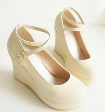Бренд "Qin kuan" прелестные модные туфли Для женщин круглый носок с перекрестными ремешками, вечерние туфли на высоких каблуках больших Размеры 34–43, офисные туфли-Весенние туфли-лодочки QKP0193B - Цвет: beige
