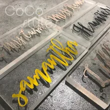 Cocostyles пользовательские модные продолговатые толстые акриловые ФИО гостя карты с ручной написанием для каллиграфа приглашения на свадьбу