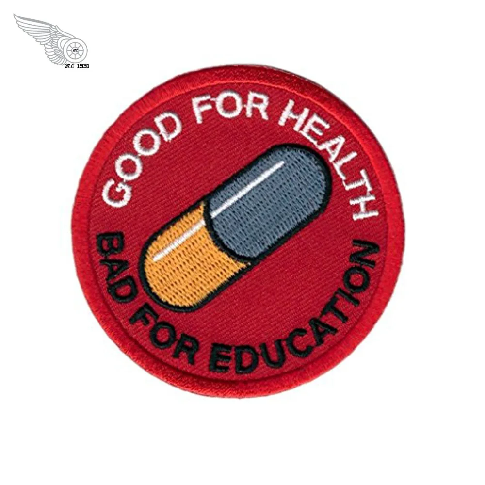 Wholesale 100pcs Good for Health Bad for Education patch
