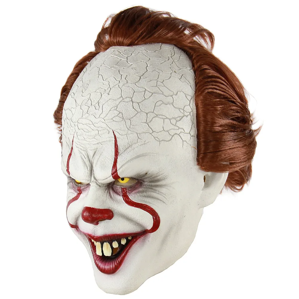 Светодиодный Pennywise страшный клоун Джокер маска страшная Маска Клоун для косплея вечерние маски реквизит Стивен Кинг это Маска Клоун для косплея Вечерние