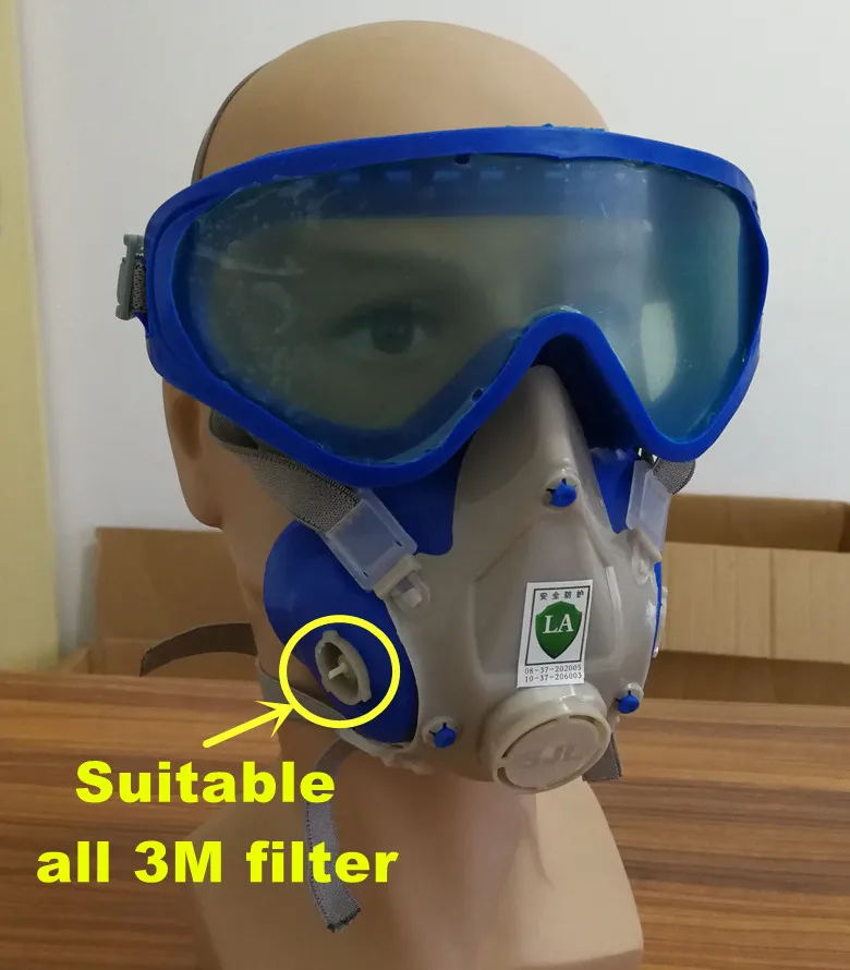Силиконовые SJL 7 шт. противогаз маска пестицидов pintura полный уход за кожей лица угольный фильтр маска краска спрей газовый короб защитная маска