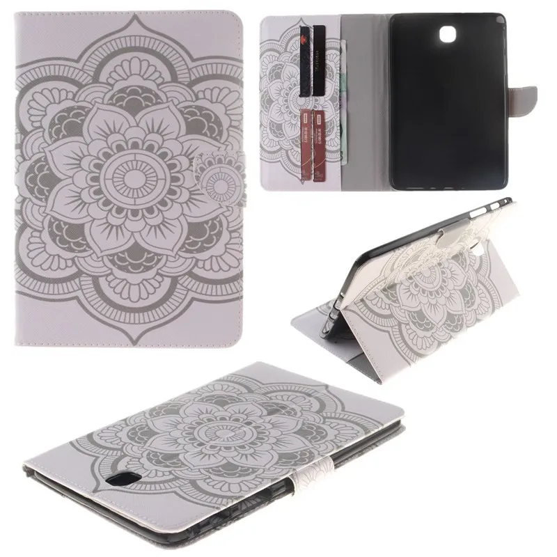 Flower PU Leather Wallet Case For Samsung Galaxy Tab A 8.0 inch T350 T351 T355 P350 SM-T355 Case Girl Boy Stand FlipTablet Cover (52)