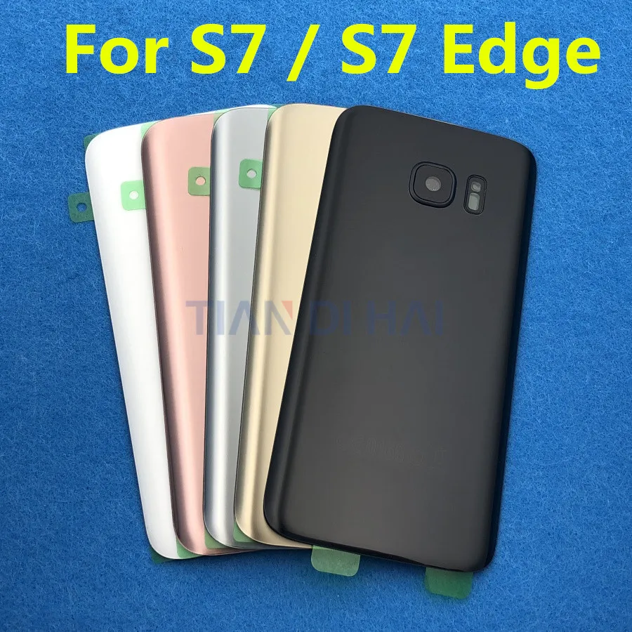 S7 заднее стекло для Samsung Galaxy Edge G935 задняя панель Батарея стеклянная крышка G930