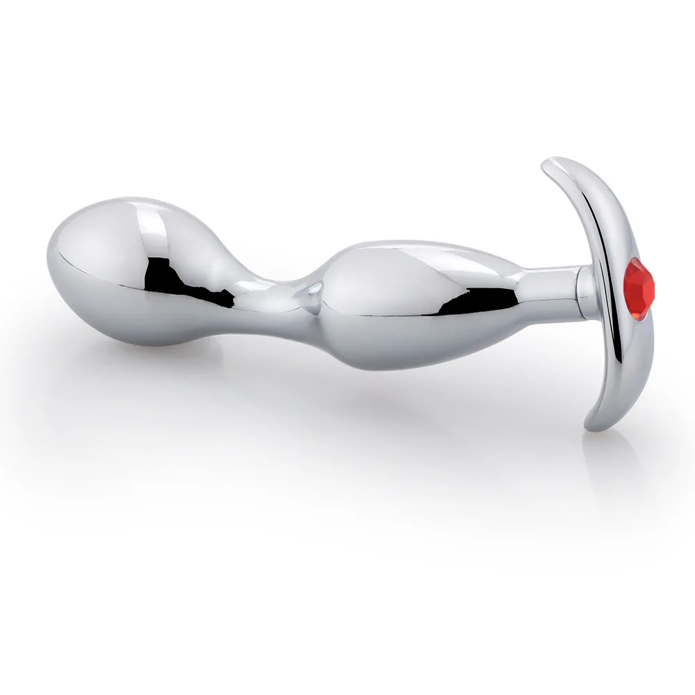  Large size Prostate massager Fun G-spot Metal Anal beads Hook Butt Plug jewelry crystal Adult Sex t