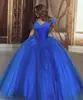 Royal Blue Puffy 2022 Cheap Quinceanera Dresses Ball Gown Off The Shoulder Tulle Beaded Party Sweet 16 Dress ► Photo 3/6