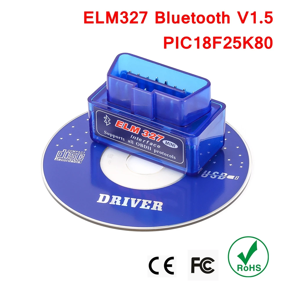 Диагностический сканер Elm327 V1.5 PIC18F25K80 COBD2 считыватель кодов Bluetooth OBD 2 адаптер OBDII