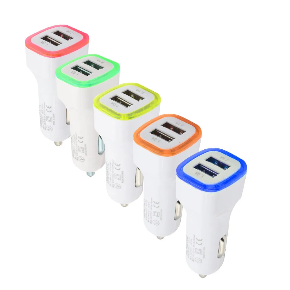 

Car styling USB Car Charger 3.1A LED USB Dual 2 Port Adapter Socket Car Charger For iPhone/Samsung/HTC Auto Accessories