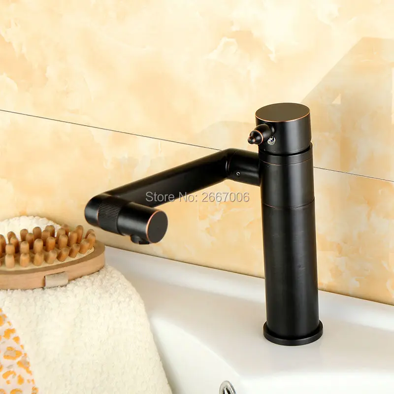 الجملة والتجزئة 360 تدوير خلاط الصنابير خلاط صنبور الغرور بالوعة الحمام الأسود مرنة GI732