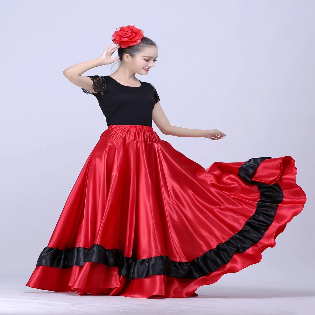 Испанская юбка для фламенко, юбка для танца живота, испанские танцевальные костюмы, бразильский танцевальный костюм, Цыганское Платье для фламенко, дропшиппинг