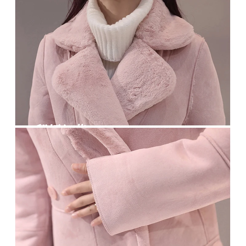 Полная распродажа Новое зимнее пальто зимняя куртка женская длинная двубортная оленья овечья шерсть пальто ветровка QH0617