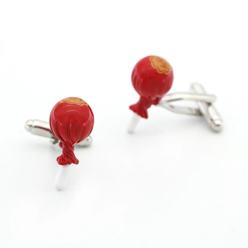

Men's Lollipop Cuff Links Copper Material Red Color