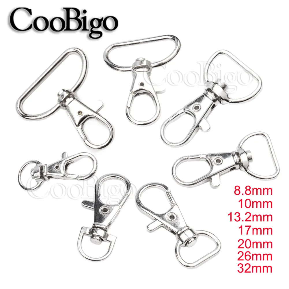 

10pcs Metal Swivel Trigger Lobster Clasps Clip Snap Hook Key Chain Ring Outdoor Lanyard Craft Bag Parts Pick 7 Size 3/8"~ 1-1/4"