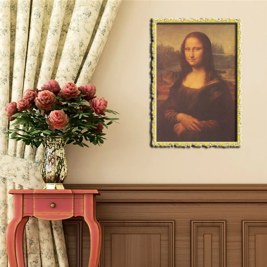 TIE LER Mona Lisa Leonardo Da Vinci Smile известные картины крафт-бумага плакат для дома декоративный плакат ретро картина Наклейка на стену