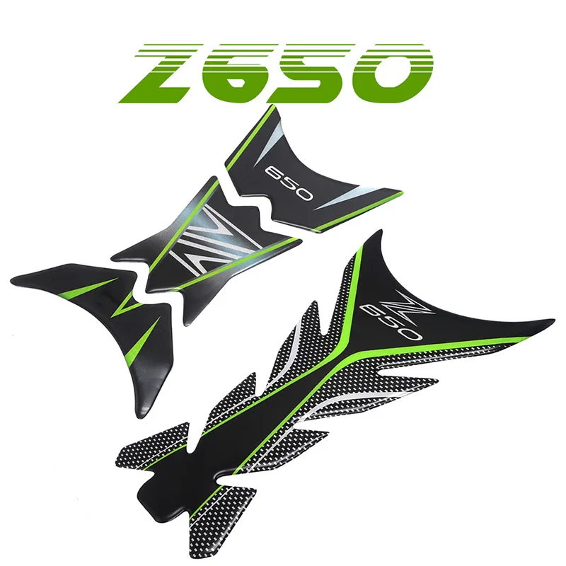 

Moto For Kawasaki Z650 Z 650 Gas Fuel Tank Pad Protector Decal Fish Bone 3D Motorcycle Accessories Z650 Sticker High Quality