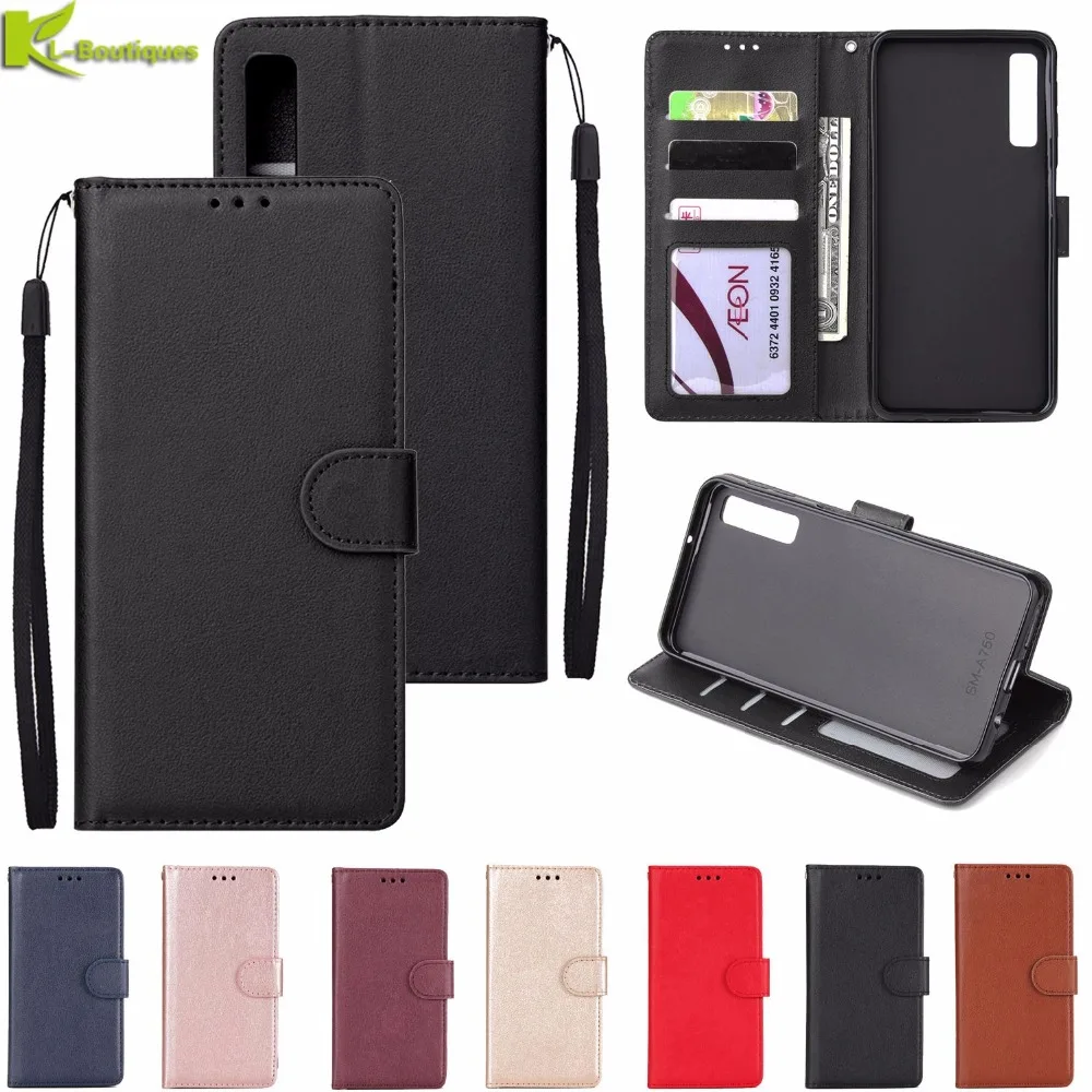 

For Samsung Galaxy A50 Leather Case on for Coque Samsung A10 A20 A30 A40 A50 A70 Cover Classic Style Flip Wallet Phone Cases