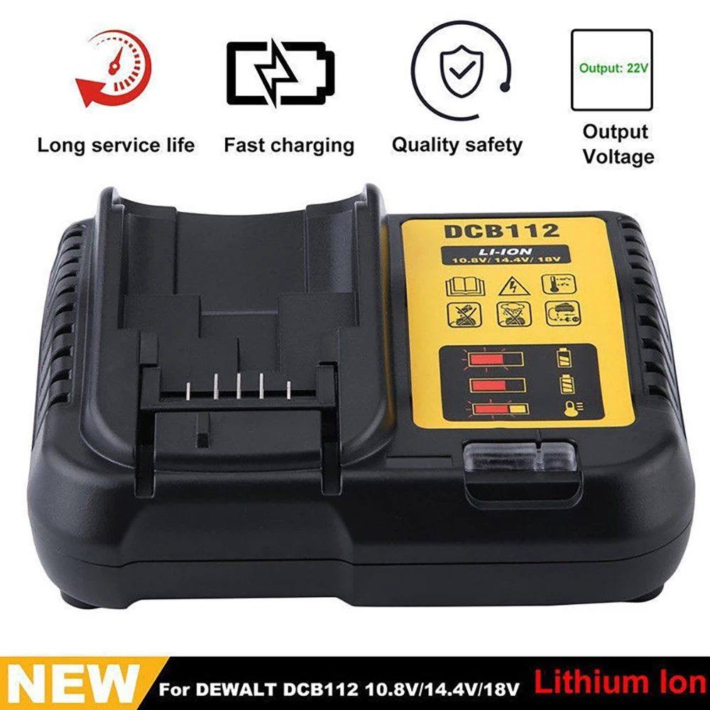 

Powstro Intelligent Faster Charging For Dewalt 10.8-18V XR Li-Ion DCB112 Fast Multi Charger Replacement Rapid Battery Charger