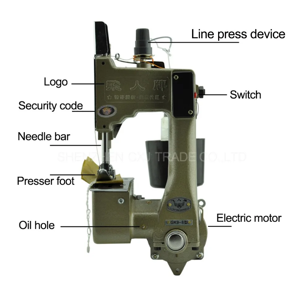 1 шт. GK9-8 Портативные Ручные Швейные машины, ручная упаковочная машина, электрическая портативная швейная машина. мешок риса seale