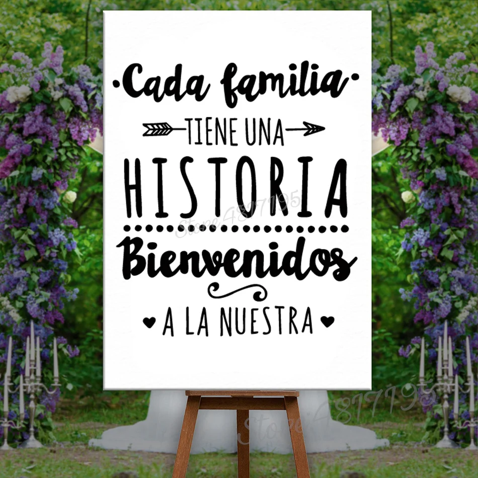 

Spanish Version Family Vinyl Wall Decal Every Family Has A History Quote Wall Sticker Home Party Decoration Poster Gift AZ445