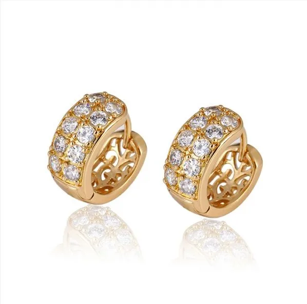 

MxGxFam 2017 News Fashion Hoop Earrings Stone (18 yellow Gold color) for Lead and Nickel Free