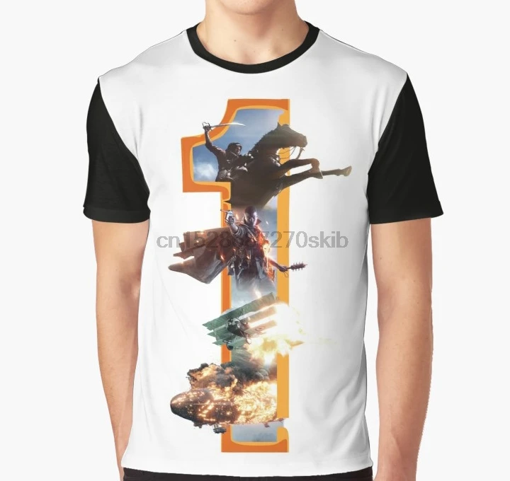 

All Over Print 3D Tshirt BF1 Battlefield 1 Number ONE Full Print Big print Graphic T Shirt