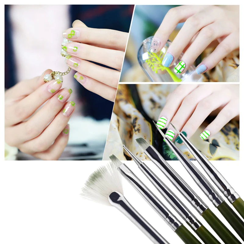 

6pcs/set Nail Art Decorations black Brushs Set Tools Nail DIY Painting Pen False Nail Tips UV Nail Gel Polish Sale Gift