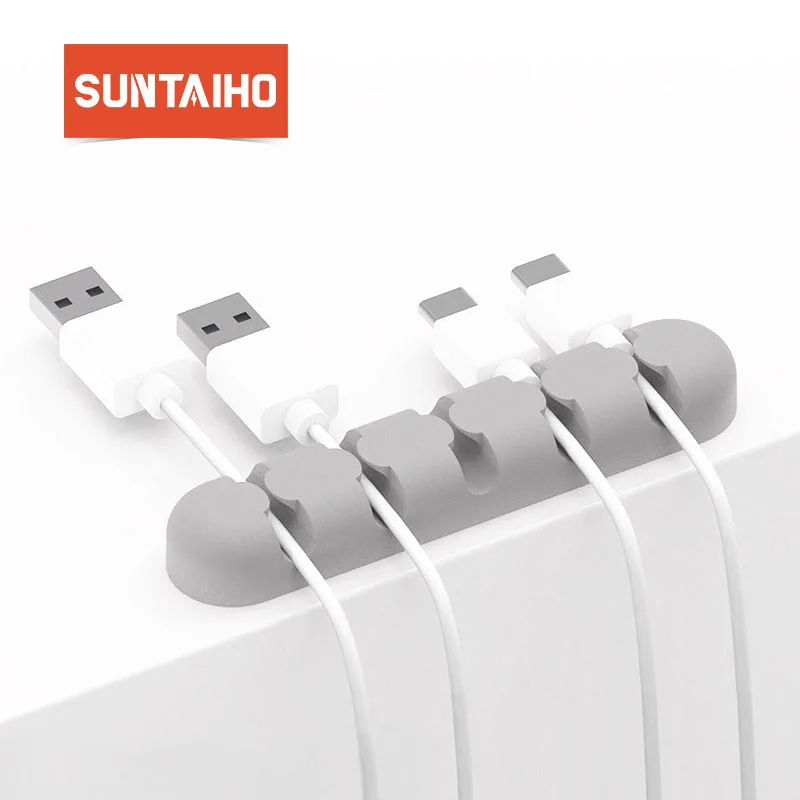 

Suntaiho Cable Winder Plug Holder Organizer Silicone Cable Management Desk Wire Storage Device Desk Wire Organizer Earphone