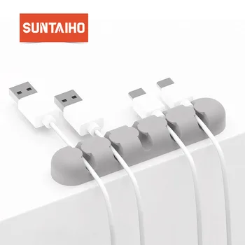 

Suntaiho Cable Winder Plug Holder Organizer Silicone Cable Management Desk Wire Storage Device Desk Wire Organizer Earphone