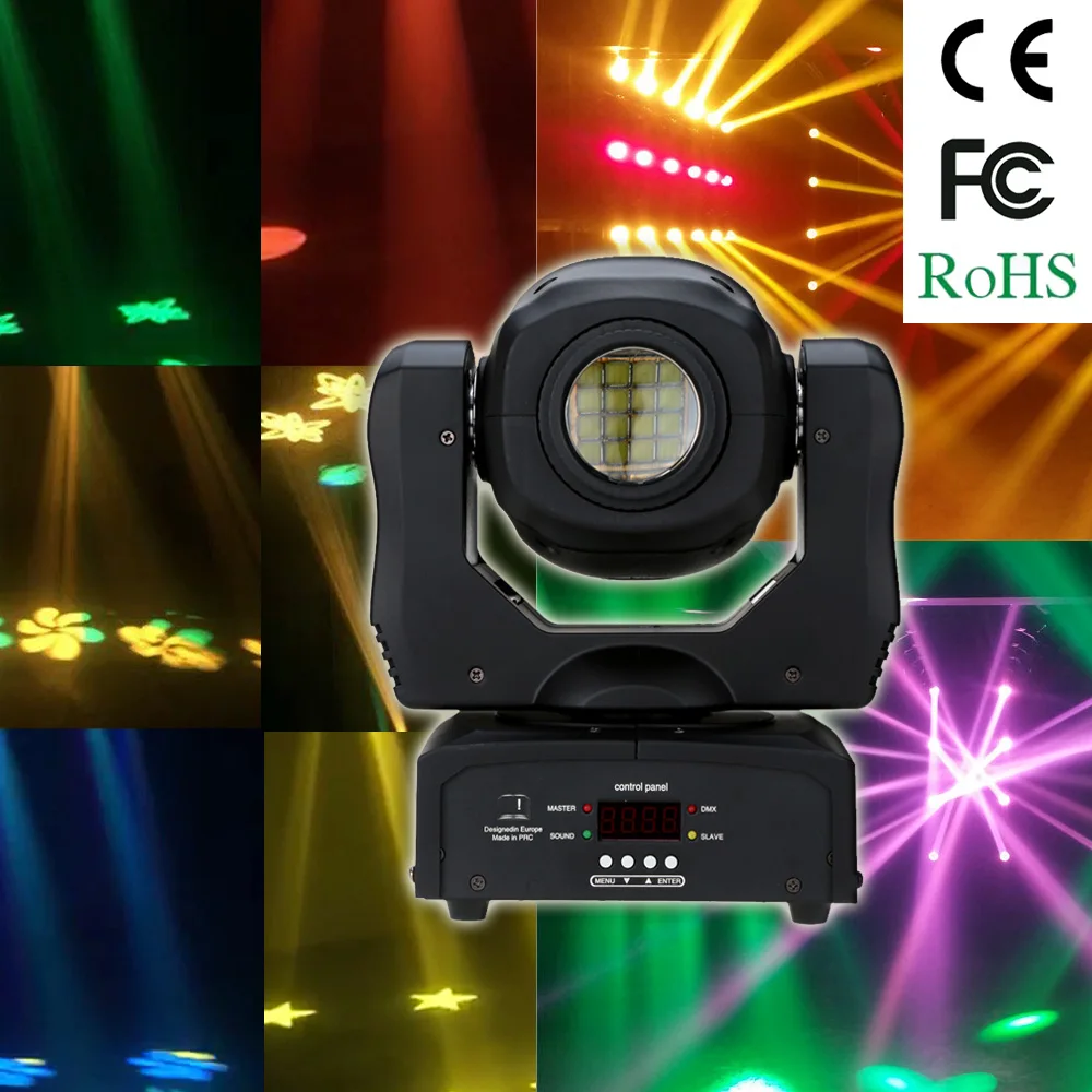 

DMX512 Sound Control Auto Rotating 9/11 CH Rainbow 8 Colors Changing Head Moving Light LED Stage Gobo Pattern Lamp for Club 35W