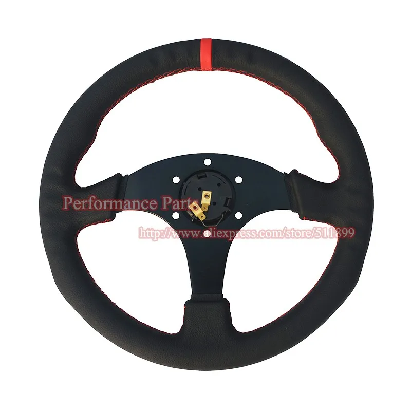OMP leather steering wheel flat (7)