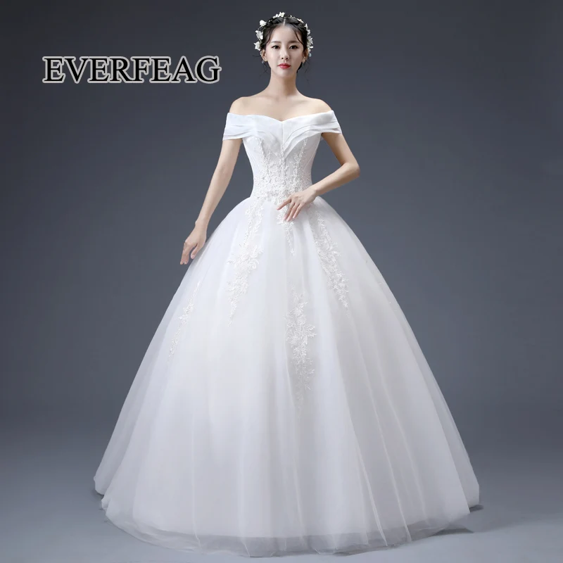 Гуанчжоу завод белый Сатиновые Свадебные платья Длина пола аппликации бальное платье с горловиной лодочка свадебные платья