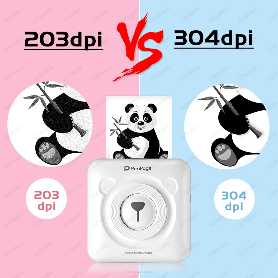 

304 DPI Portable Photo Pocket Printer Mini Mobile Thermal Label Sticker Printer for Android iOS phone Windows Children Painting